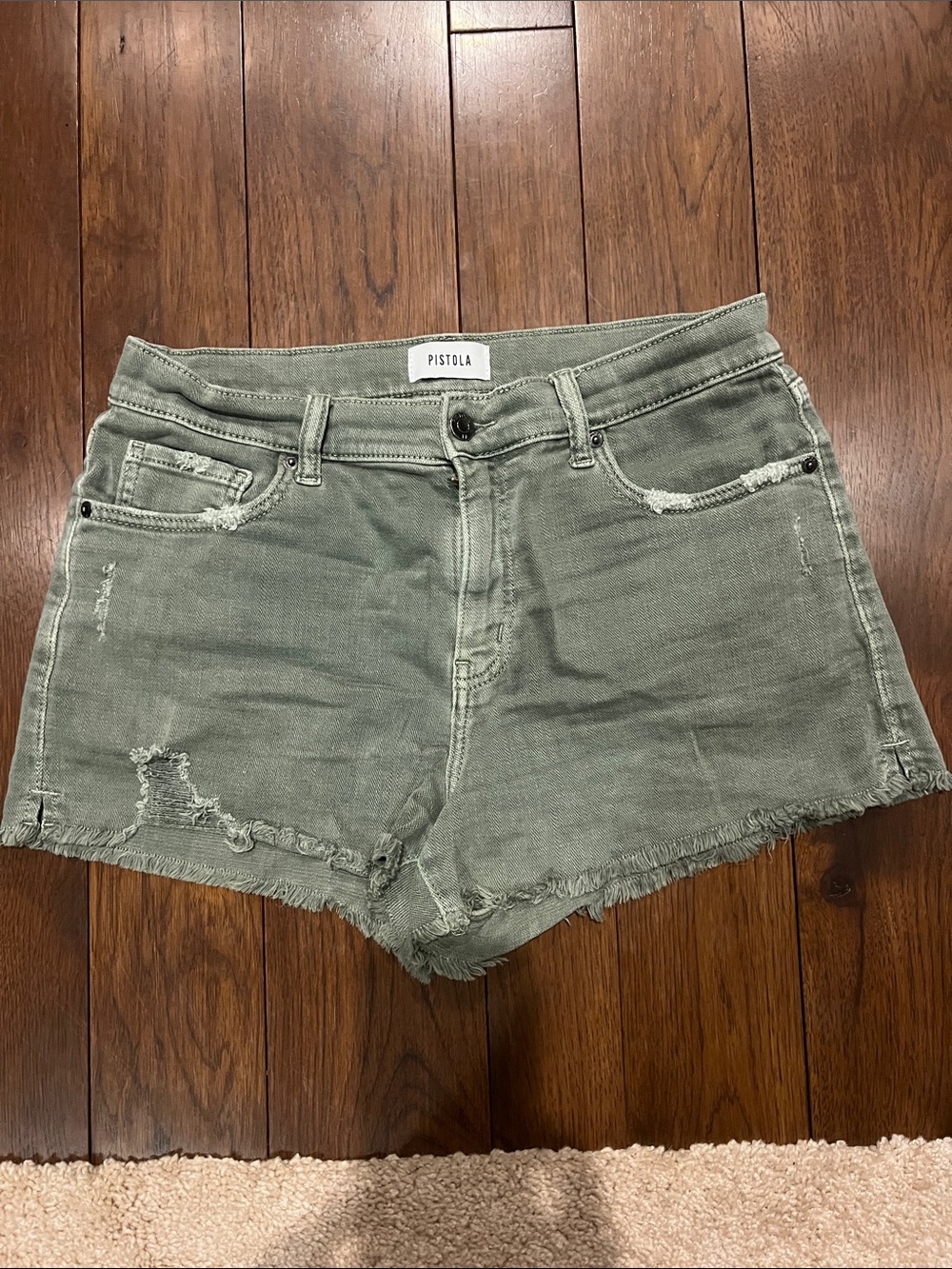 Pistola faded olive distressed denim shorts 29 Stitch Fix Women’s